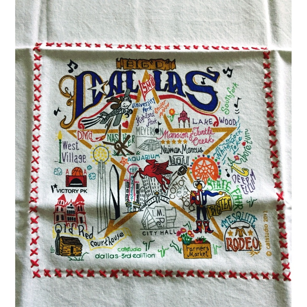 Catstudio Dallas Dishtowel Handmade NWT